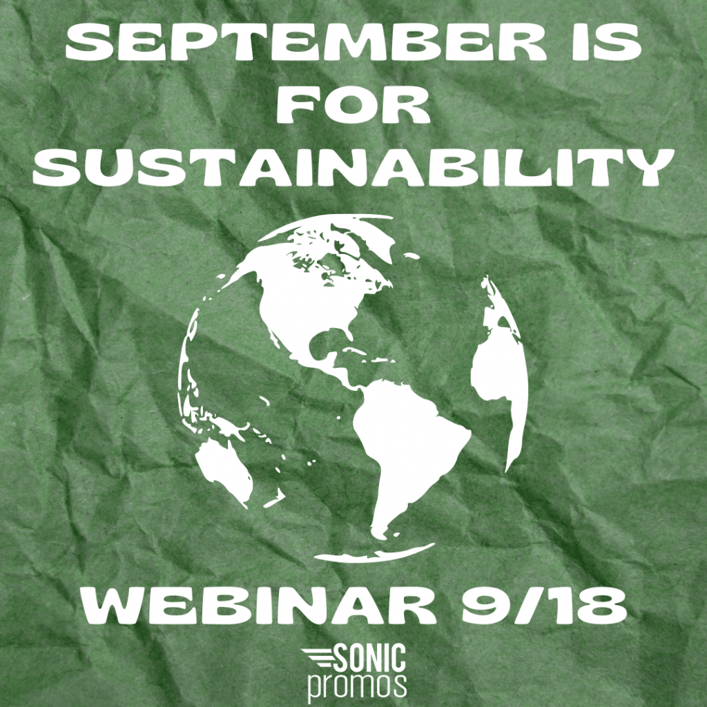 Text reads: "September is for sustainability. Webinar 9/18. "