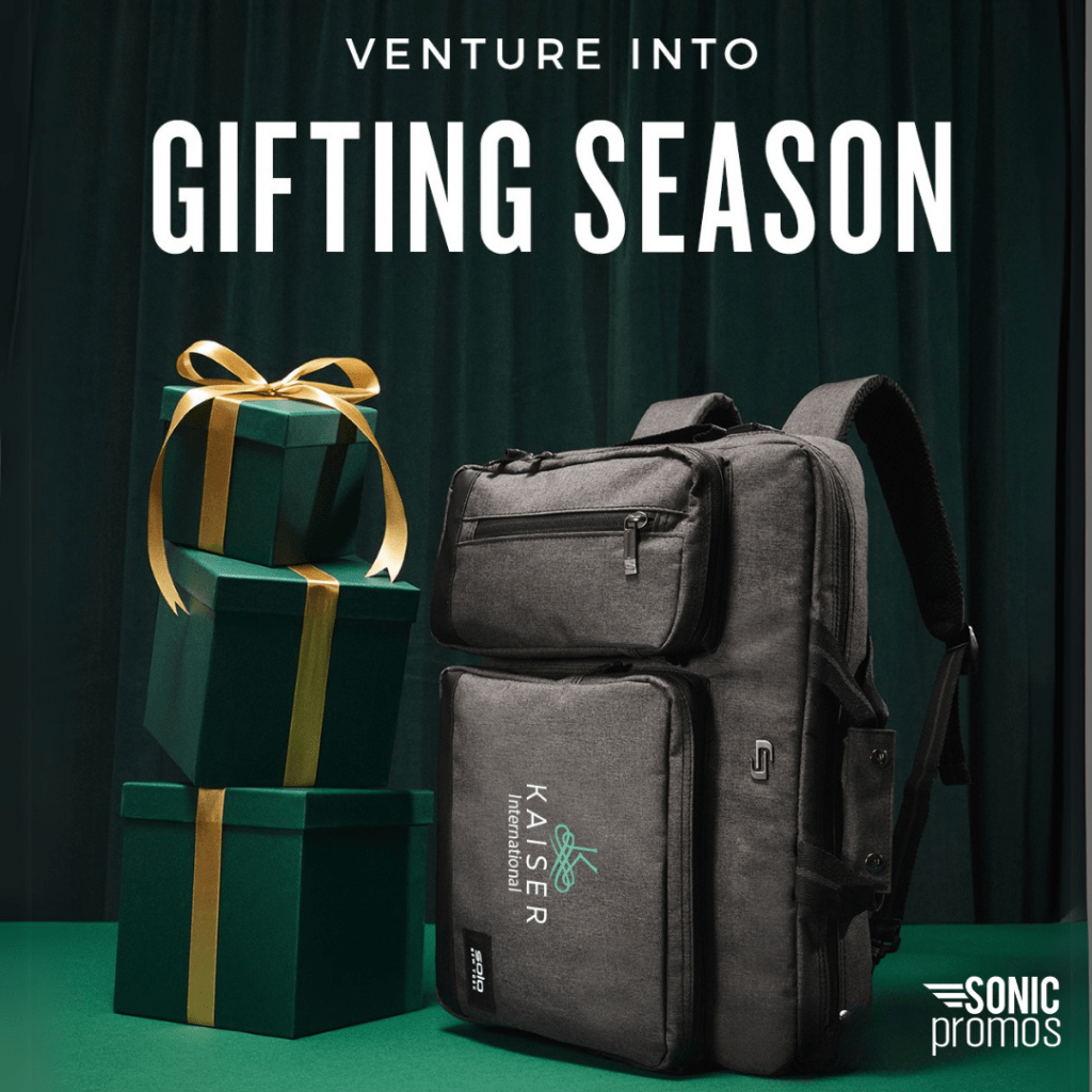 Venture into gifting season. Custom branded solo backpack luggage. Sonic Promos