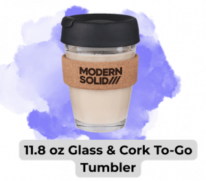 an image of the 11.8oz Glass and Cork to-go tumbler