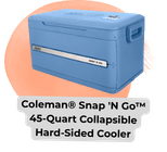 Copy of Custom promo products blog image 2 - Sonic Promos | Custom Promotional Items An image of the Coleman Snap N Go 25-Quart Collapsible Hard-Sided Cooler