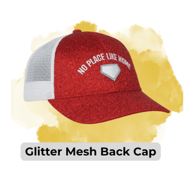 Image of a red Glitter Mesh Back Cap