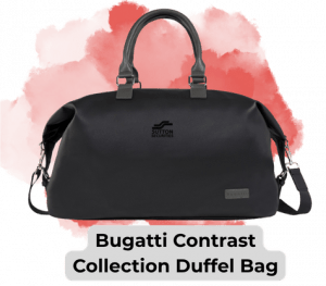 swag we saw and liked 521 14 - Sonic Promos | Custom Promotional Items An image of the Bugatti Contrast Collection Duffel bag in black