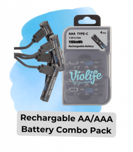Rechargeable AA/AAA battery combo pack