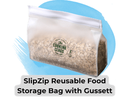 An image of the SlipZip Reusable Food Storage Bag with Gussett