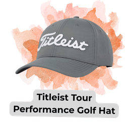 An image of a grey titleist tour performance golf hat