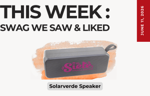 Post image announcing this week’s swag: a Solaverde speaker on an orange splash, with June 11, 2026 on a red vertical bar.