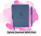 blog headers 17 - Sonic Promos | Custom Promotional Items An image of the sylvia journal with pen in navy