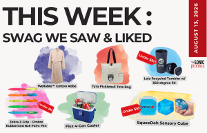 Text above reads" THIS WEEK: Swag We Saw and Liked. August 13, 2026" Below is an image of each item from the blog post