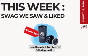 Promo graphic highlighting Lola Recycled Tumbler with 360-degree lid, under $5