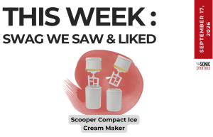 Promo banner for This Week feature showing Scooper Compact Ice Cream Maker against a red circle with a date tag on the right (Sept 17, 2026).